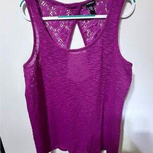 Torrid Magenta Tank Top for Women- Lace Back